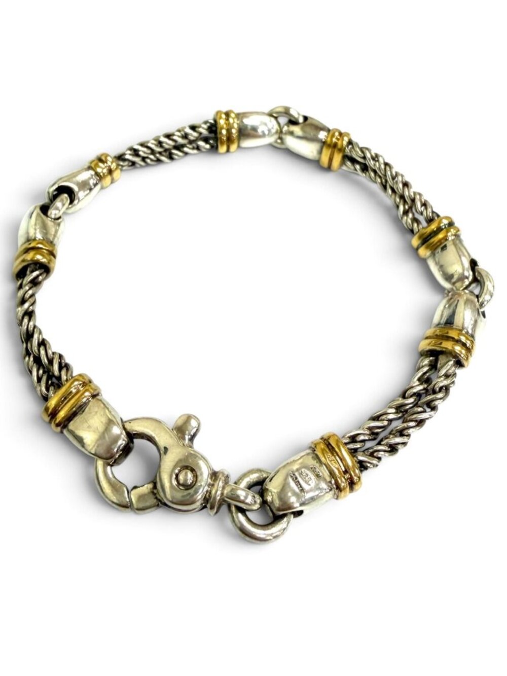 Tiffany & Co Double Rope Bracelet Silver Yellow Gold
